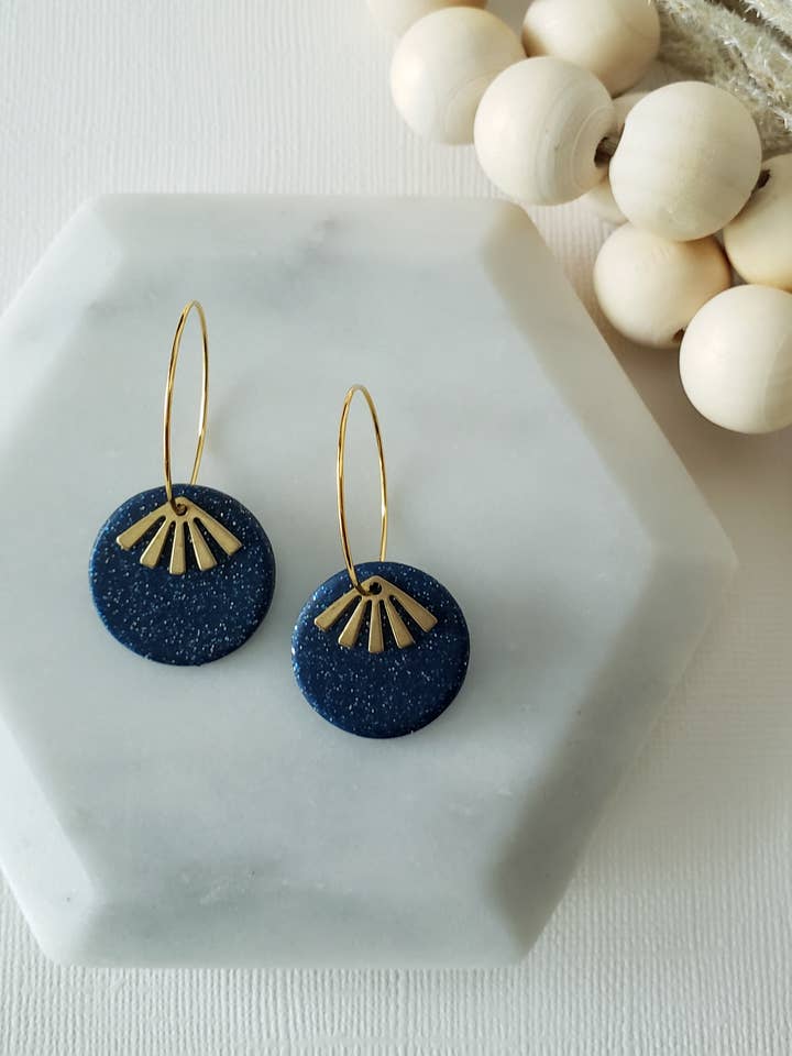 Nova | Blå ler Glitter Hoop små lækkeri øreringe for engroshandel hos LulaLina Design