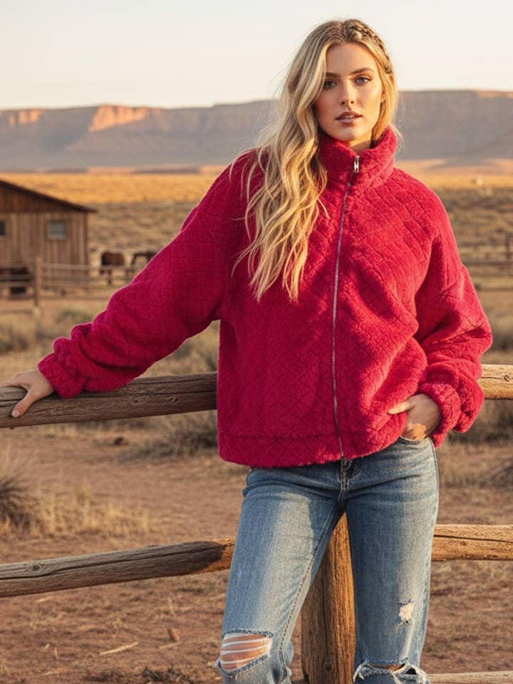 IMITERET PELS LYNLÅS OP JAKKE for engroshandel hos Sewn and Seen