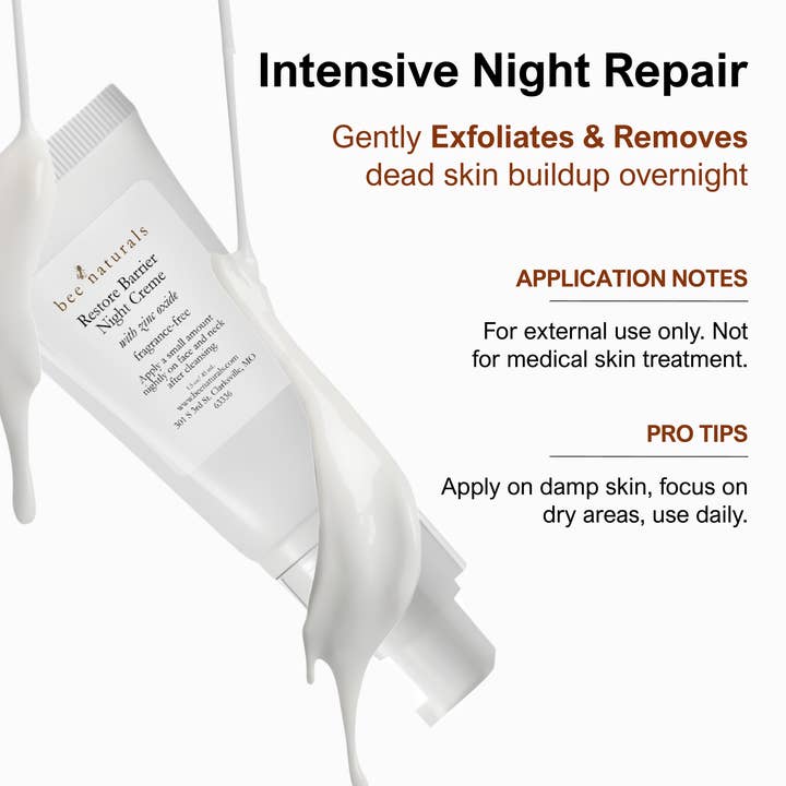 Bee Naturals - Wholesale Night Cream - Restore Barrier Night Crème with Zinc Oxide5
