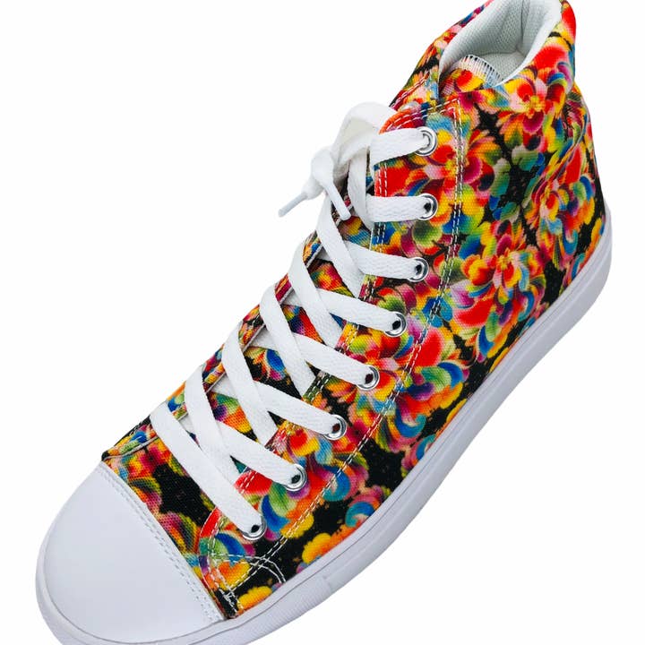 ❁FLORAL SEA❁ Signature Flower Hightop Canvas Shoes for wholesale by FLORAL SEA