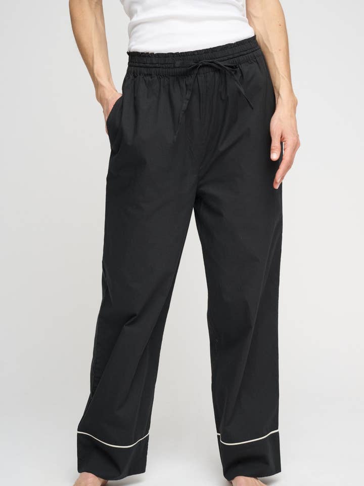 New Moon Poplin-Hose – moonless / ecru für den Großhandel von moshi moshi mind