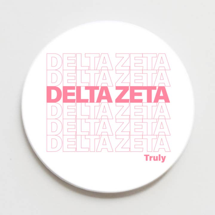 Delta Zeta Greek Thank You Button - 2.25 inch for wholesale by Good Vibez Collegiate