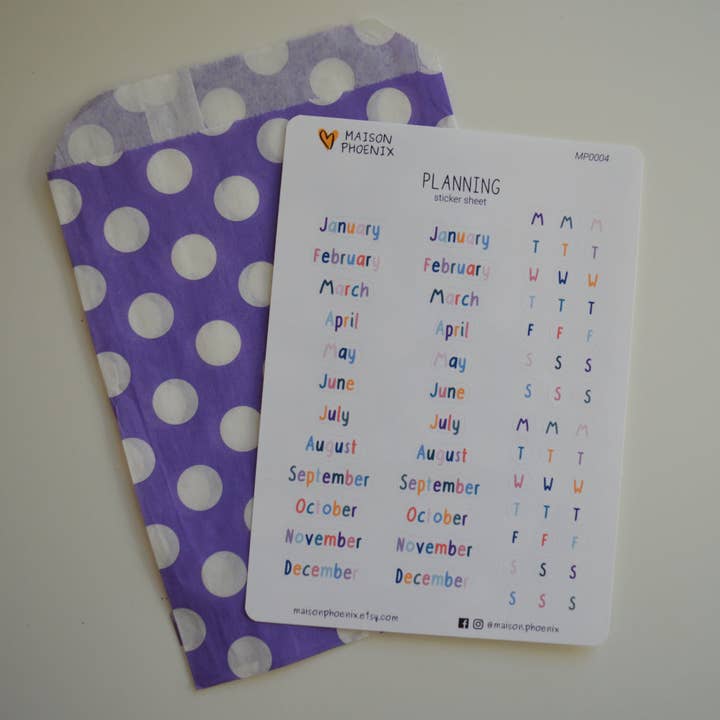 Functional Sticker Sheet (Months and Weekdays) and other Purchase wholesale a 6 planner. Free returns & net 60 terms on Faire trending on Faire.