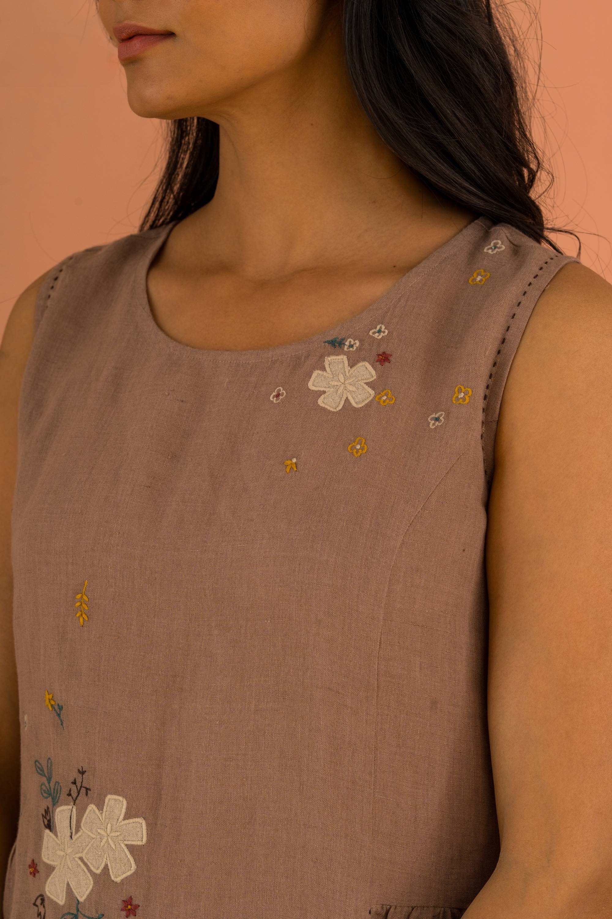 Muted Mocha Linen Erica Dress for wholesale on Faire2