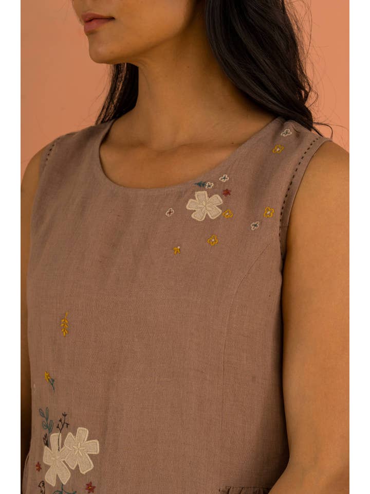 Muted Mocha Linen Erica Dress for wholesale on Faire2