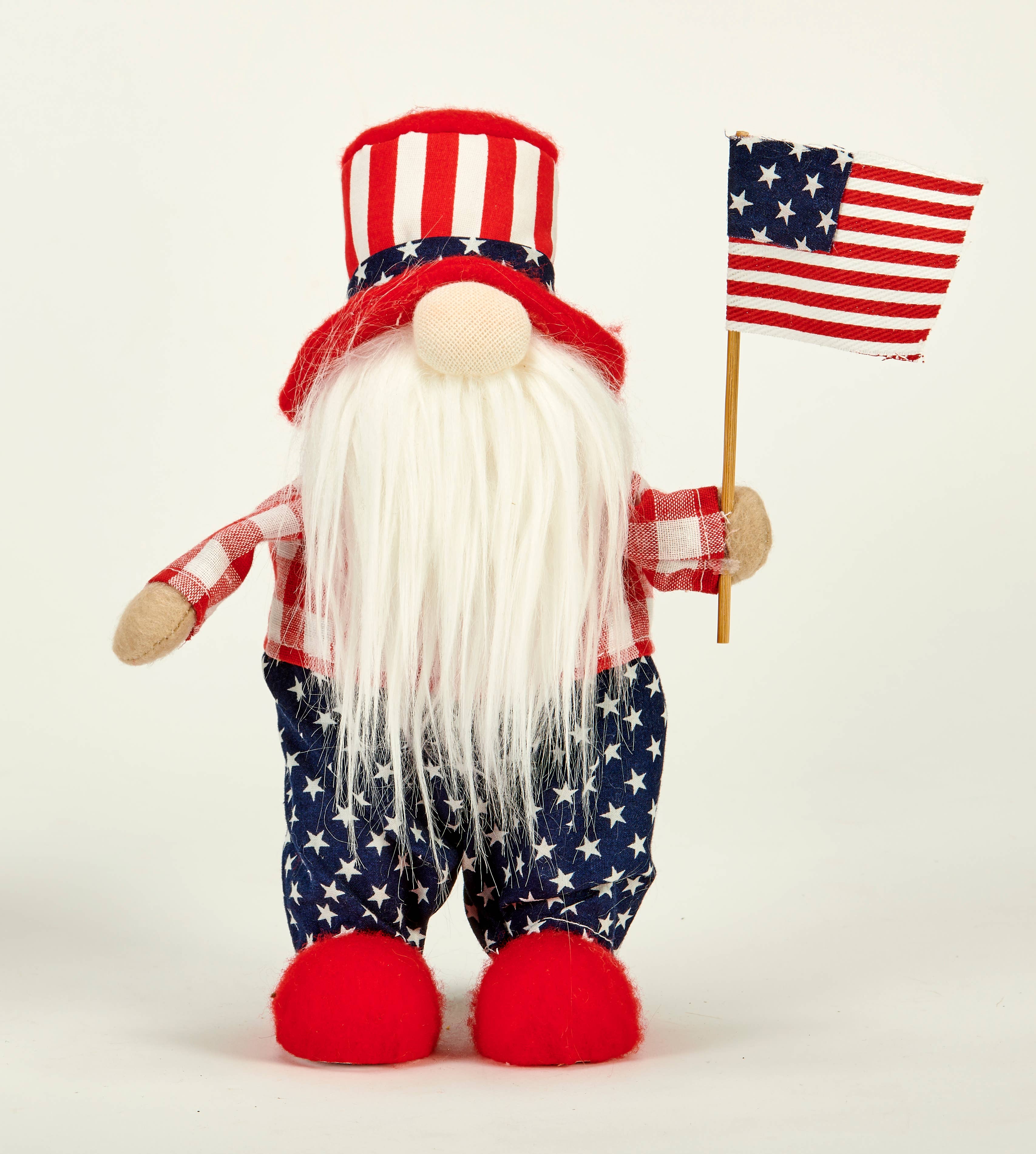 WORTH IMPORTS - Wholesale Decorative Tabletop Object - 9" Patriotic Tabletop Gnome Holding Flag