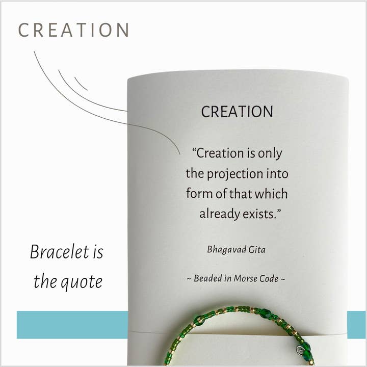 CREATIE- Creatie is alleen - Spiritueel citaat in morsecode voor wholesale door Wear a Touch of Spirit