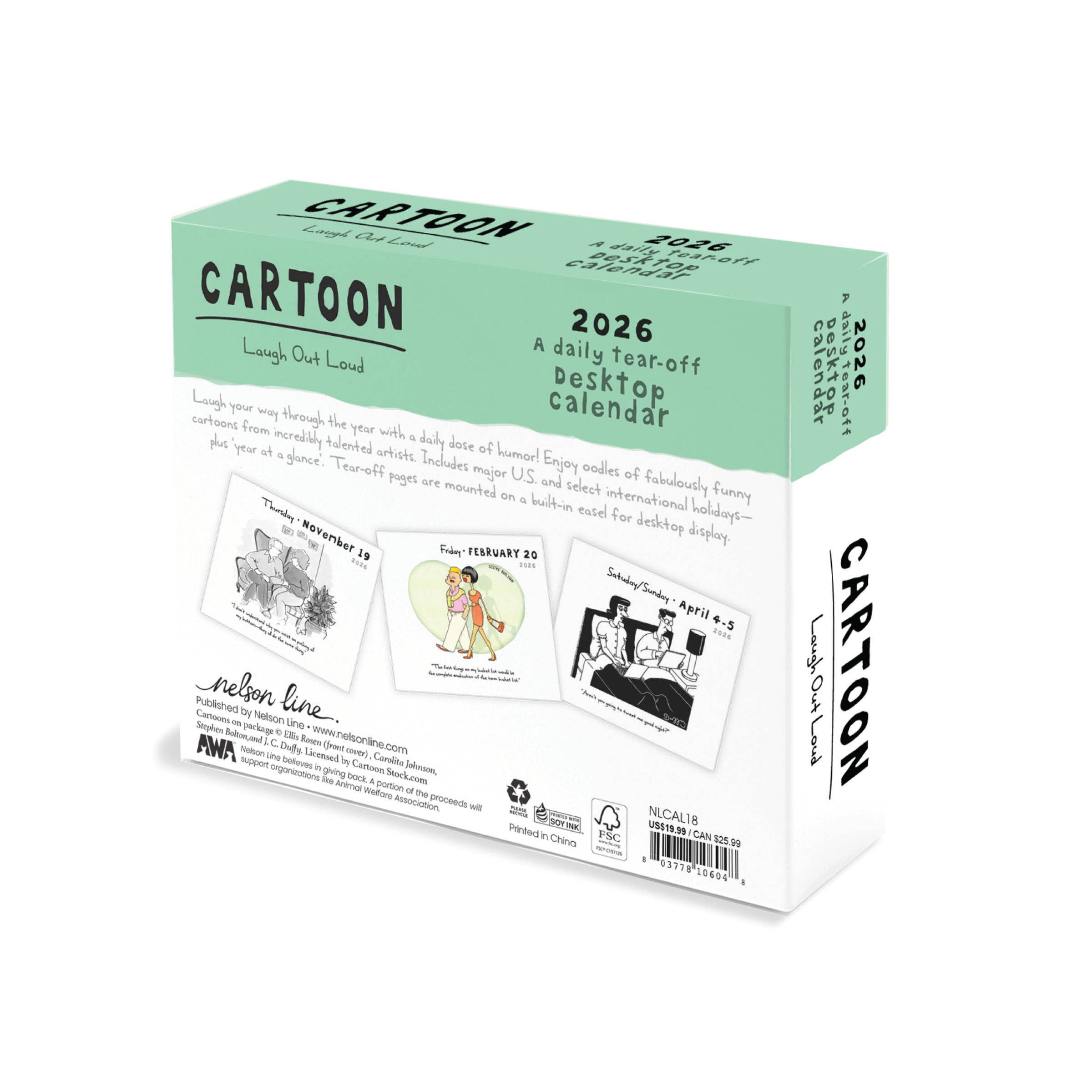 Nelson Line - Wholesale Calendar - CARTOON-A-DAY - 2026 TEAR OFF CALENDAR1