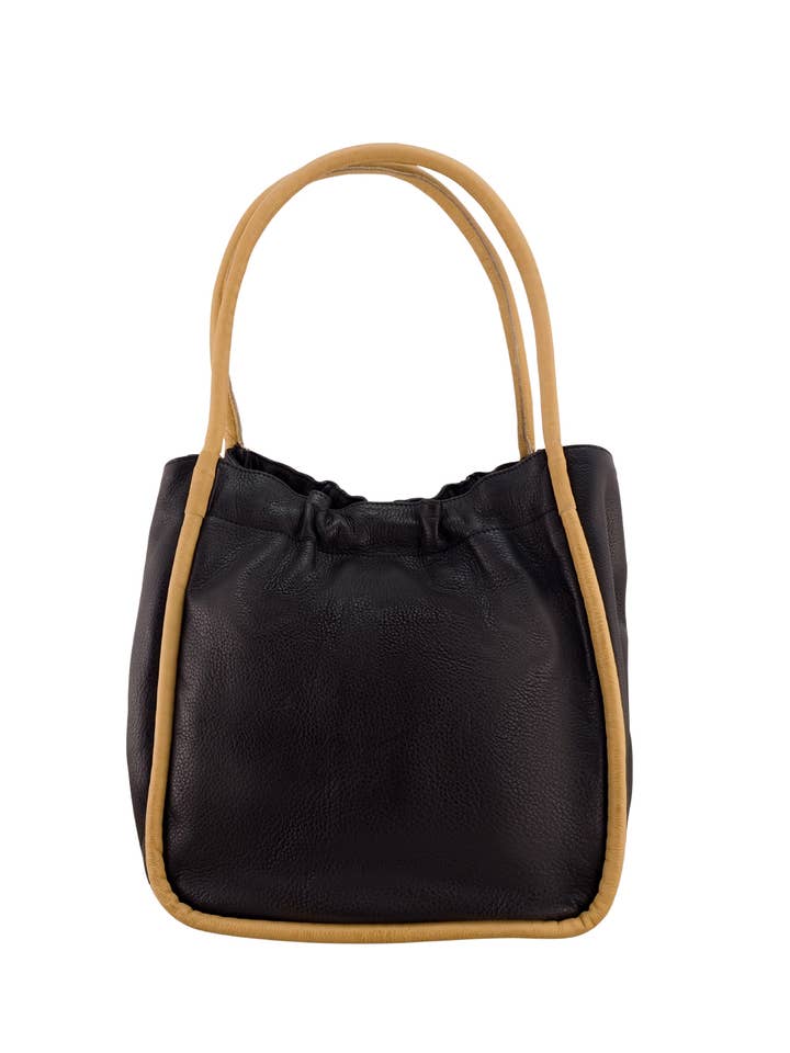 Tamara Bag | Black/Camel for wholesale by Cadelle Leather