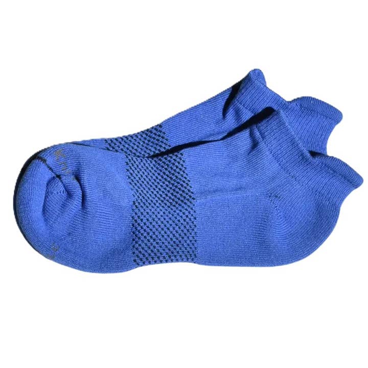 Athletic Ankle Socks - Blister Reduction - LC Tab - Blue for wholesale by Kustom Knits