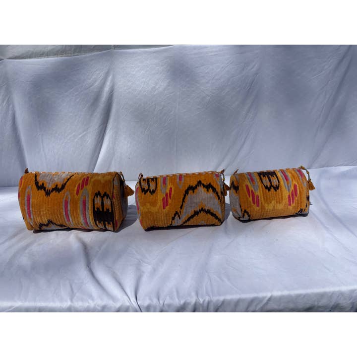 Tibet Handicrafts LLC - Wholesale Travel Set - Orange Velvet 3 Piece Travel Set10