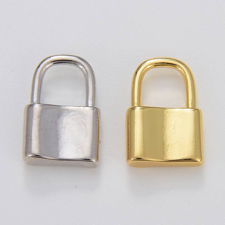 Beads Creation - Wholesale Individual charm/pendant - Gold Filled Padlock Charm, Lock Pendant, CP10682