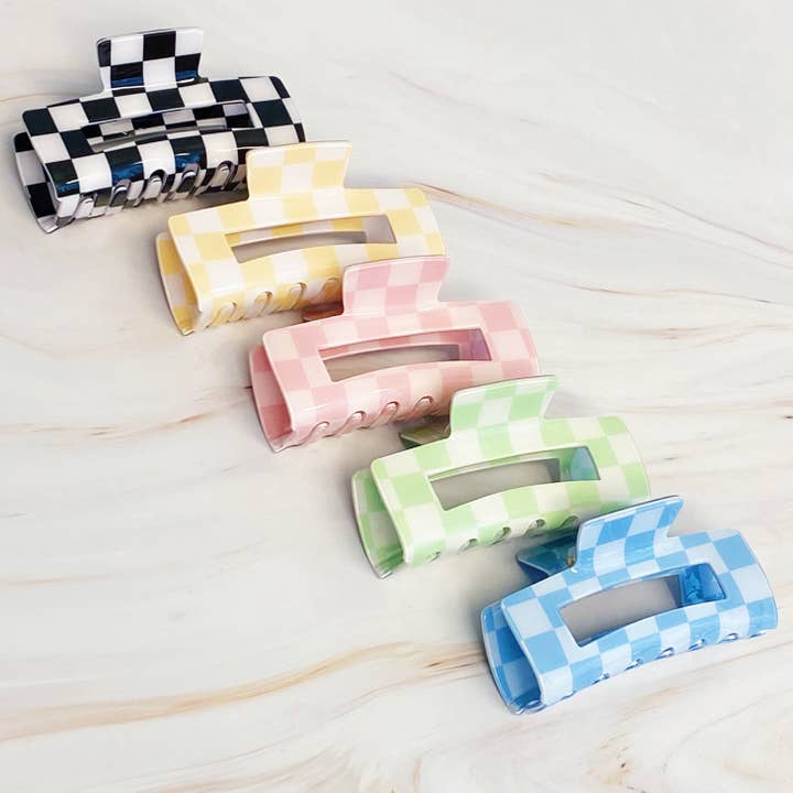 Ellison+Young - Wholesale Hair Clip - Women's - Checker Lovers Hair Claw