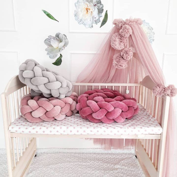 Allbright Kids - Wholesale Bed canopy – Child & baby - Canopy Bed tulle for nursery / Kids hanging tent for bedroom / Princess playhouse / Pom Pom canopy1