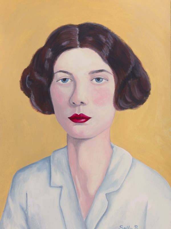 Flapper vintage kvinna porträtt konst tryck illustration för wholesale av Sally B