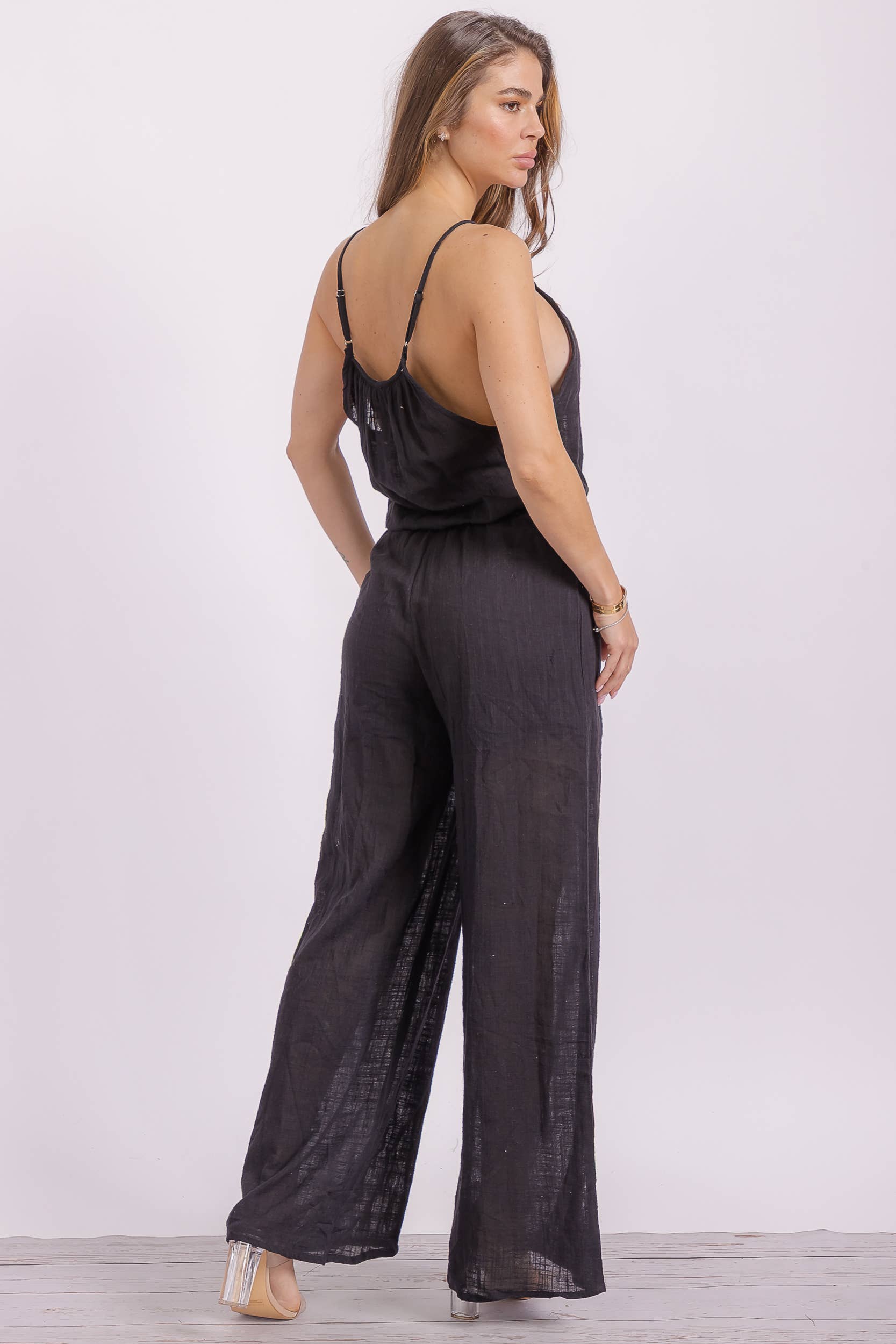 H&H Fashion Inc. - Wholesale Jumpsuit - Women's - P563 Wide Leg Linen Jumpsuit3