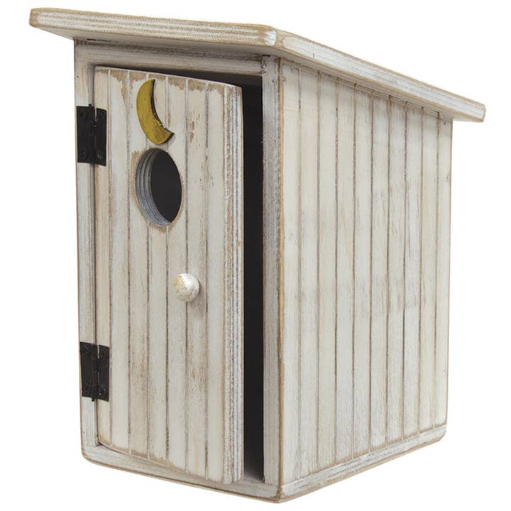 Outhouse Wooden Sitter, White for wholesale by The Hearthside Collection