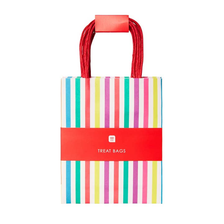 Rainbow Striped Gift Bags for Party | 8 Pack | for wholesale by Talking Tables EU