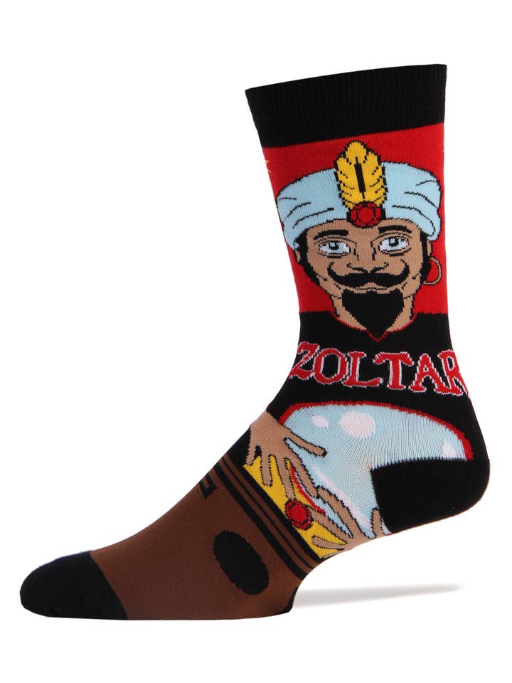 Oooh Yeah/Sock It Up/Oooh Geez Slippers - Wholesale Socks - Men's - Make A Wish Zoltar | Men's Cotton Crew Funny Socks2
