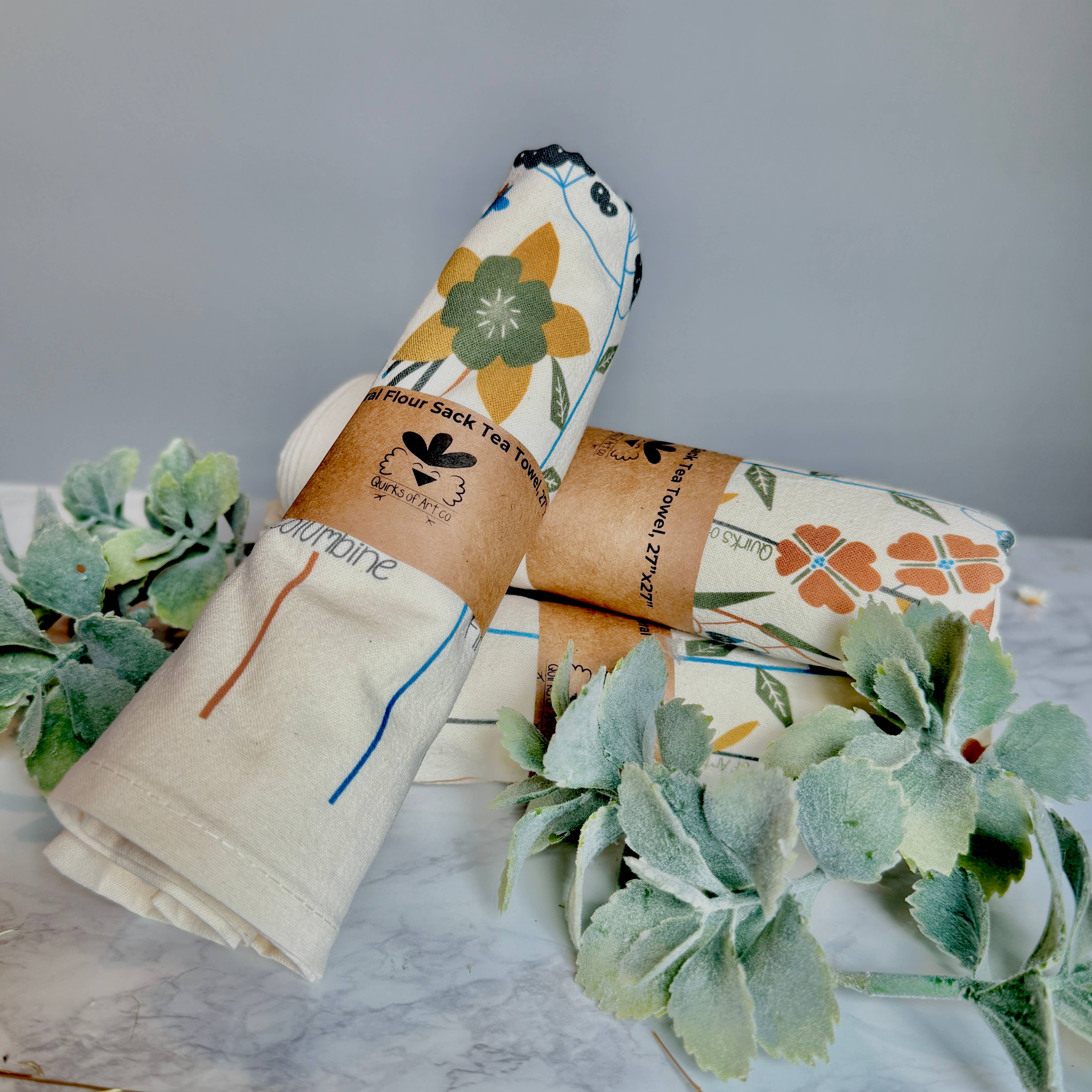 Quirks of Art co. - Wholesale Tea Towel - Flour Sack Tea Towel | Wildflowers | Seed Packet8