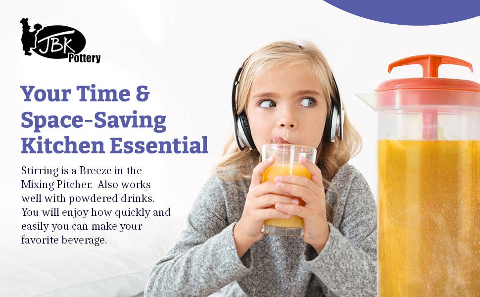 JBK Pottery – wholesale Pitcher – Mixing Pitcher - 2 Quart Capacity - Orange13