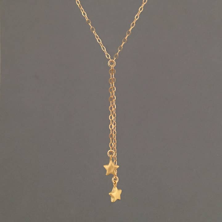 Halsketting met twee sterren en Lariat met druppels voor wholesale door Jennifer Shon Jewelry