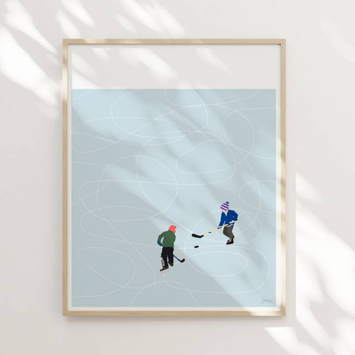 Jorey Hurley - Wholesale Art Print - Pond Hockey Art Print. Signed. Unframed. 230224