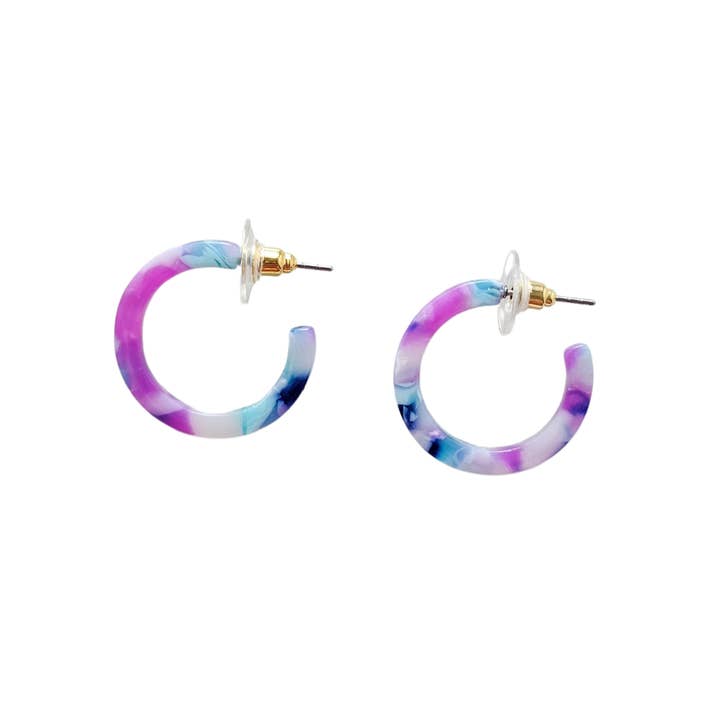 Spiffy & Splendid - Wholesale Hoop Earrings - Cam Mini Hoops - Purple Party // Jewelry, Earrings14