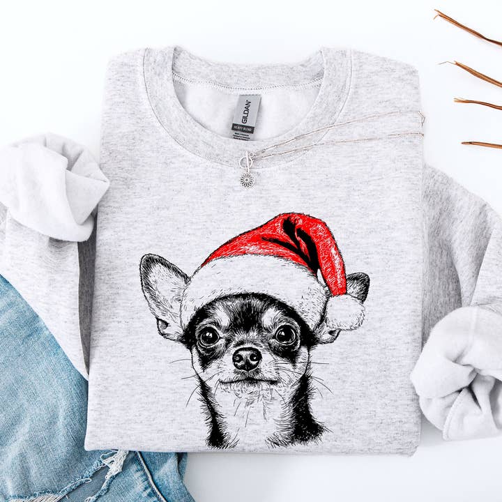 Chihuahua, Santa, Dog, Christmas, Dog Lover, Pet Sweatshirt for wholesale by Refinery Number One LLC
