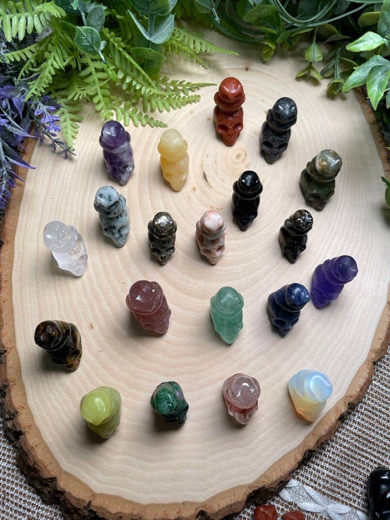 Copper Ashes - Wholesale Spiritual Stone/Crystal - Crystal Skull with Owl4