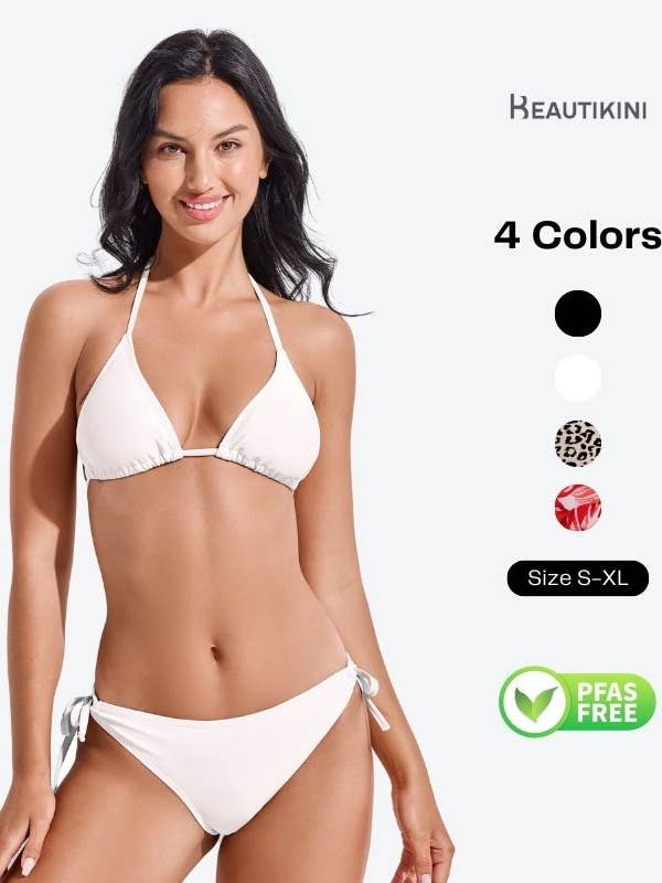 Dames klassieke bikinibadpak met strikslipjes voor wholesale door Beautikini