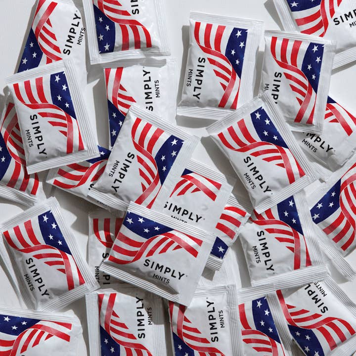 Simply Individually Wrapped Mints - USA Flag for wholesale by Simply Gum