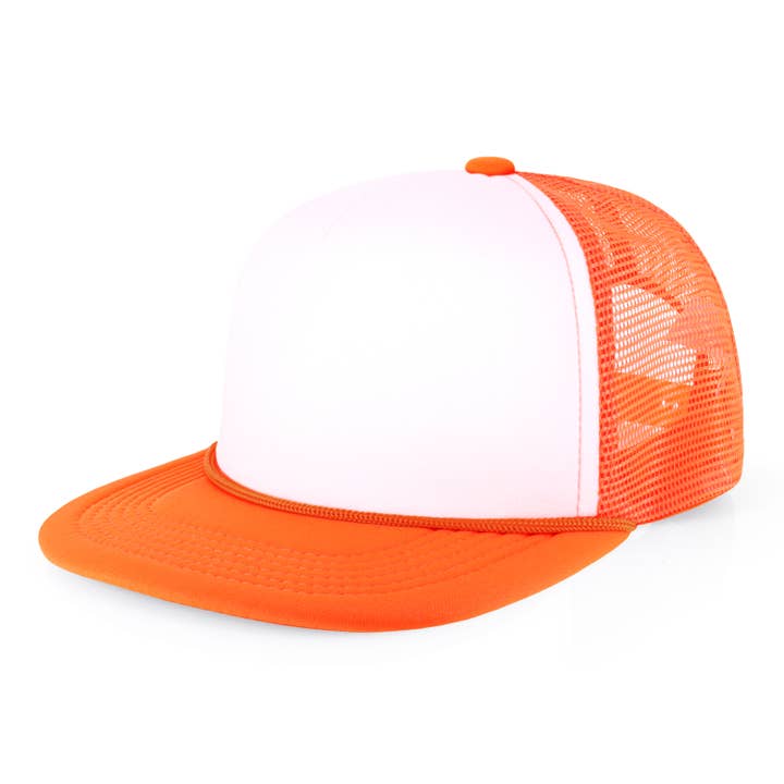 ChoKoLids - Wholesale Trucker Hat - Men's - CHOK.LIDS Plain Two-tone Foam Trucker Flat Bill Cap with Rop48