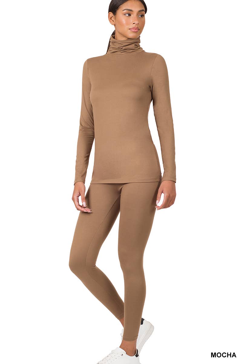 Vanilla Monkey – wholesale Lounge set – Women's – Brushed Dty Microfiber Mock Neck Top Leggings Set15