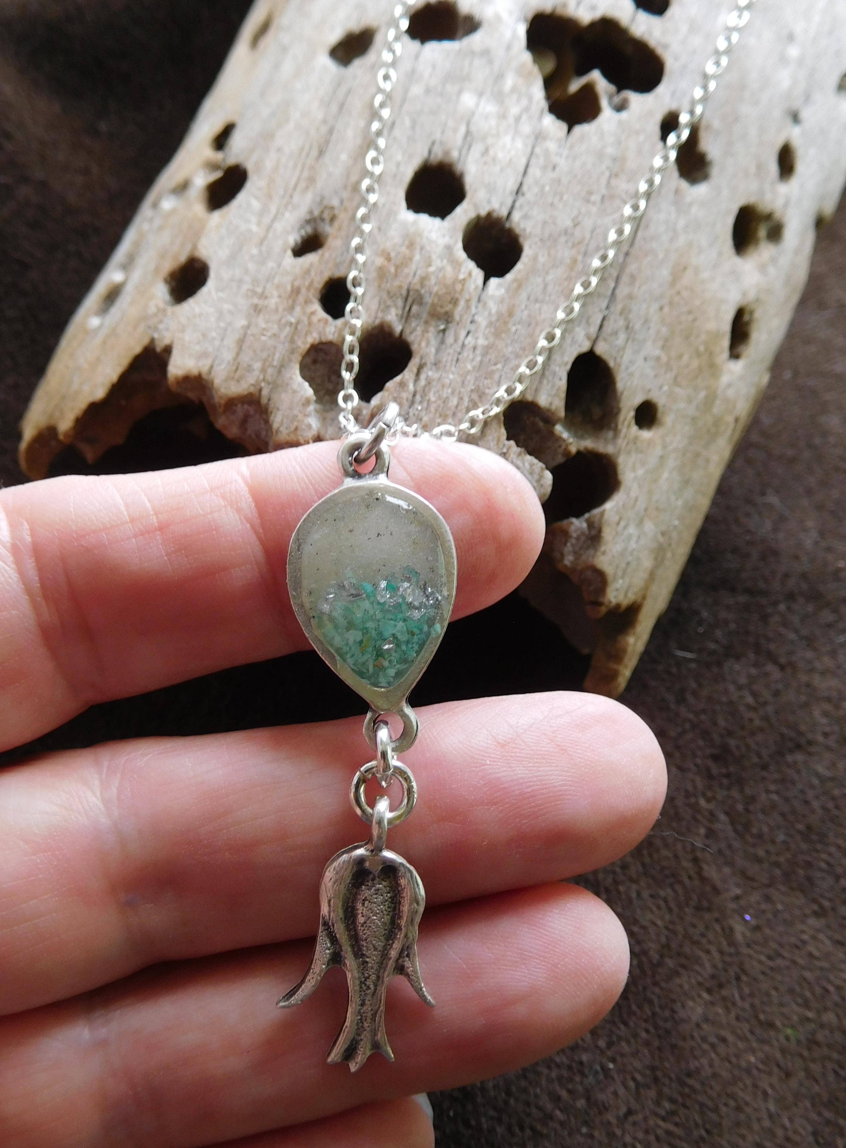 Art & Soul 30a - Wholesale Pendant/Charm Necklace - Teardrop Necklace with Lotus Charm Customize Beach or City 5