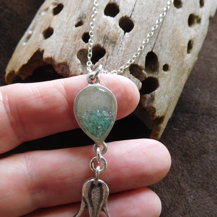 Art & Soul 30a - Wholesale Pendant/Charm Necklace - Teardrop Necklace with Lotus Charm Customize Beach or City 5