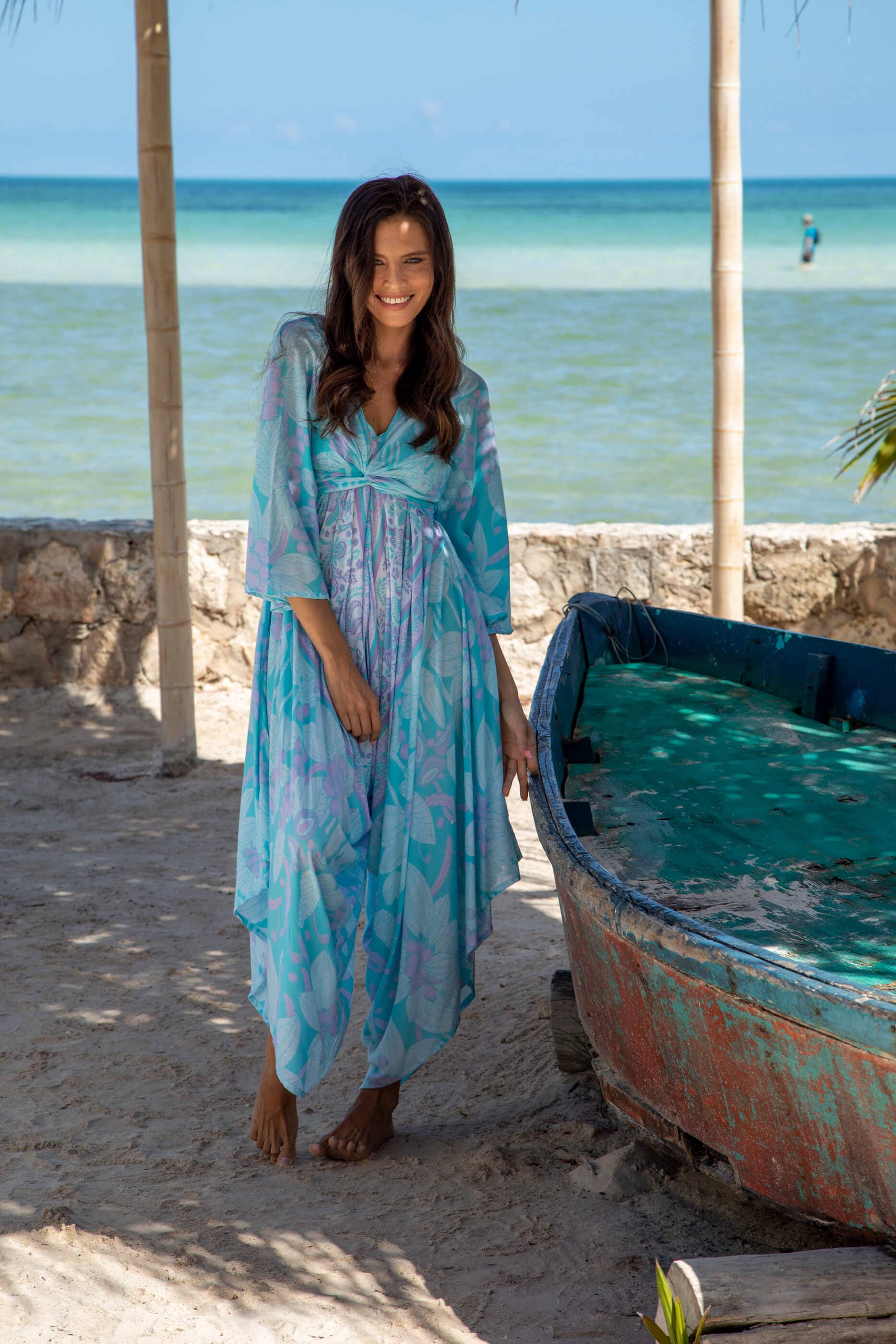 Antigua Seafoam NEUES Faye Dunaway Kurzes Wickeloberteil in Antigua Sea Foam für den Großhandel auf Faire2