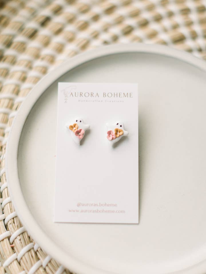 Floral Ghostie Stud for wholesale by Aurora Boheme