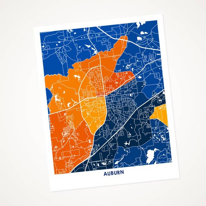 Juanitas Auburn Karta Tryck för wholesale av Juanita's Adventures