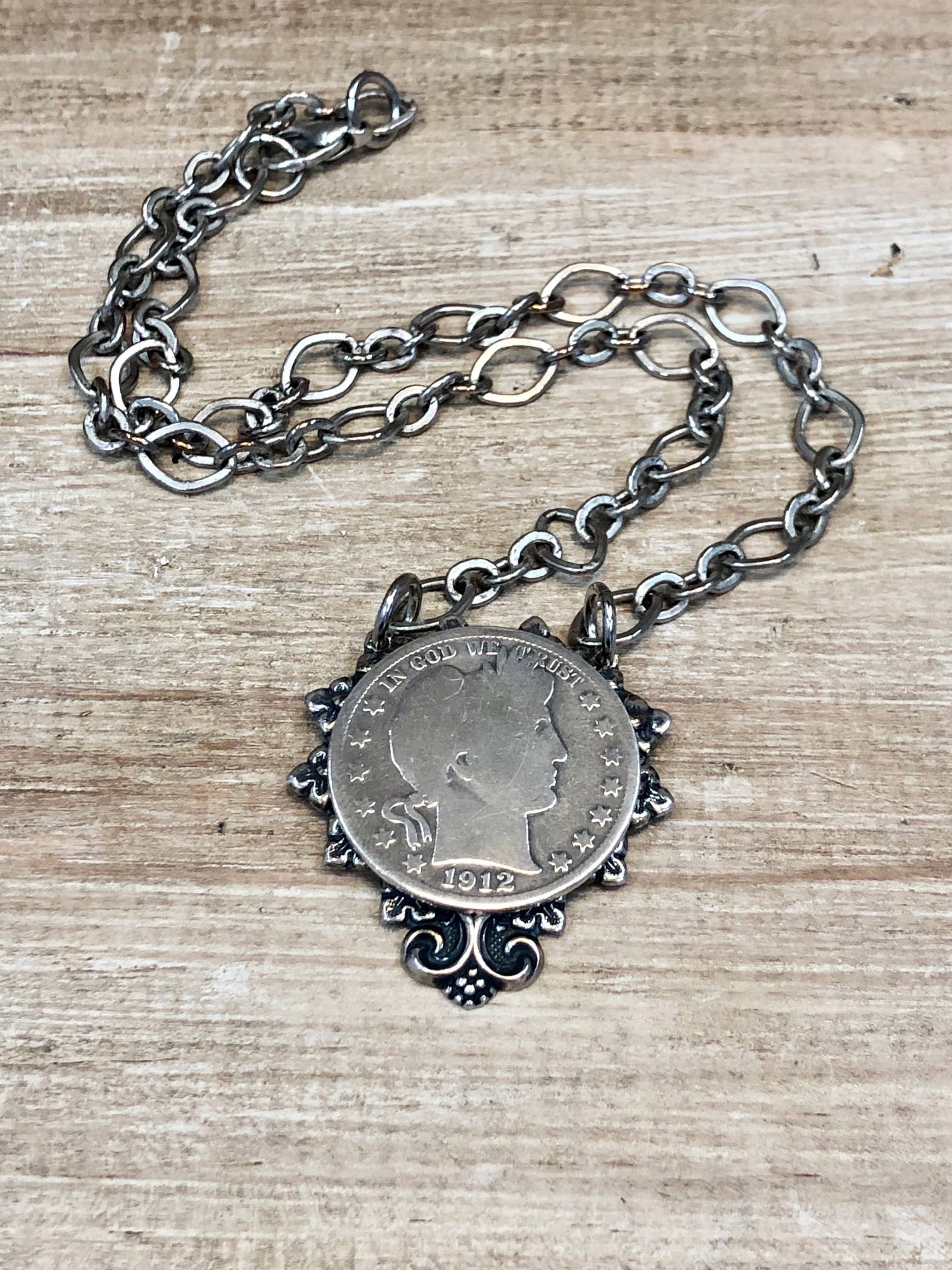 Lorraine Frances Jewelry - Wholesale Pendant/Charm Necklace - Barber Half Dollar Necklace1