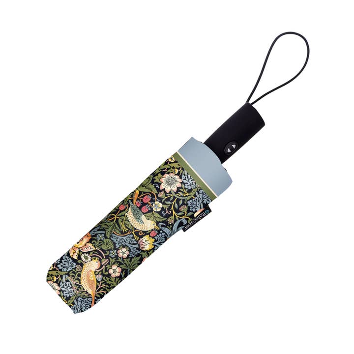 RainCaper – wholesale Umbrella – Women's – William Morris "Strawberry Thief" Folding Travel Umbrella