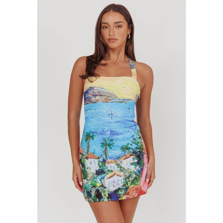 TROPICAL HORIZON MINI DRESS / ST5316D for wholesale by One and Only Collective