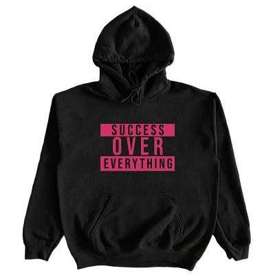 “SUCCESS ADVISORY HOODIE” (BLACK/PINK) for wholesale by SuccessOverEverything Clothing
