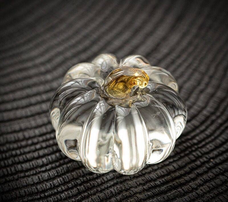 Gohobi （We cover U.S. import duties） - Wholesale Decorative Tabletop Object - Gohobi Pate de Verre Pumpkin Halloween Glass Ornament Teapot Lid Stand Paperweight17