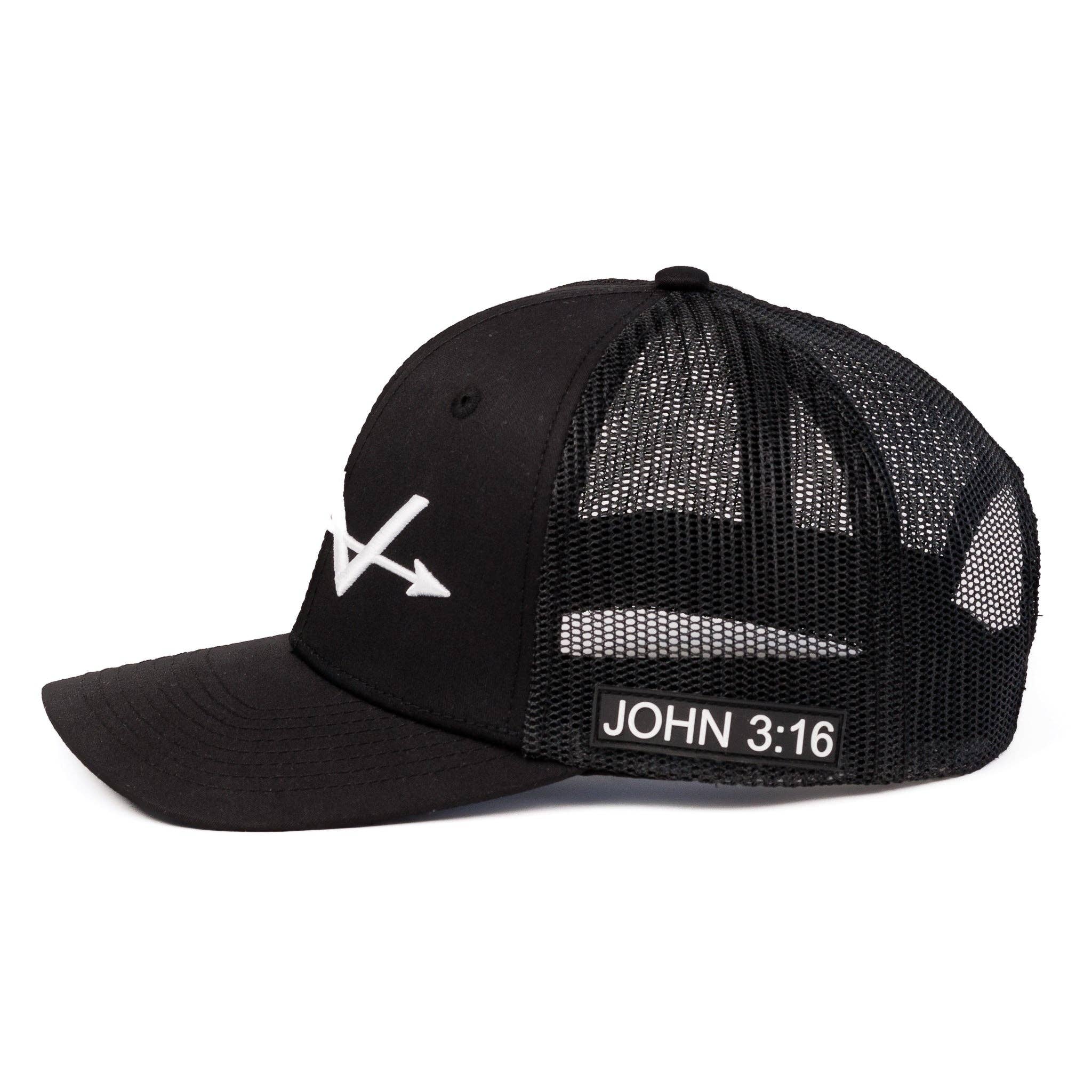 Webb Western - Wholesale Trucker Hat - Unisex - John 3:16 (Black)1