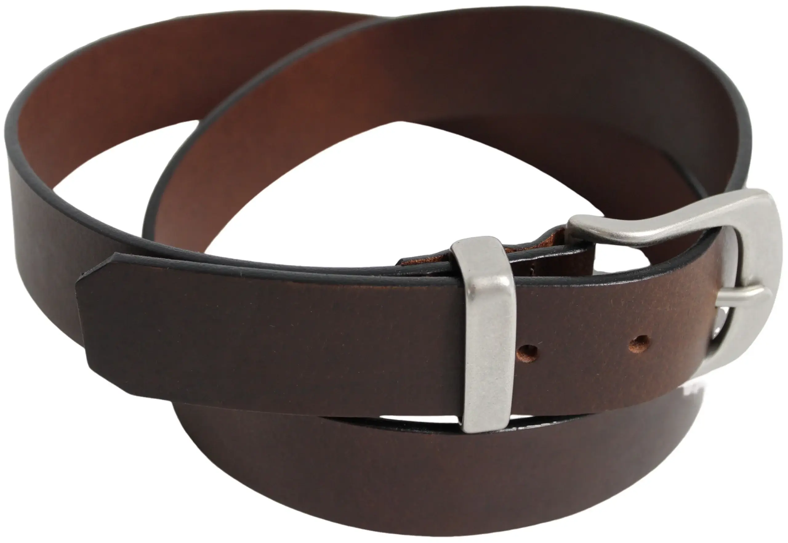 Brown Solid Brass Buckle & Keeper, Full Grain Genuine Leather Belt for wholesale on Faire5