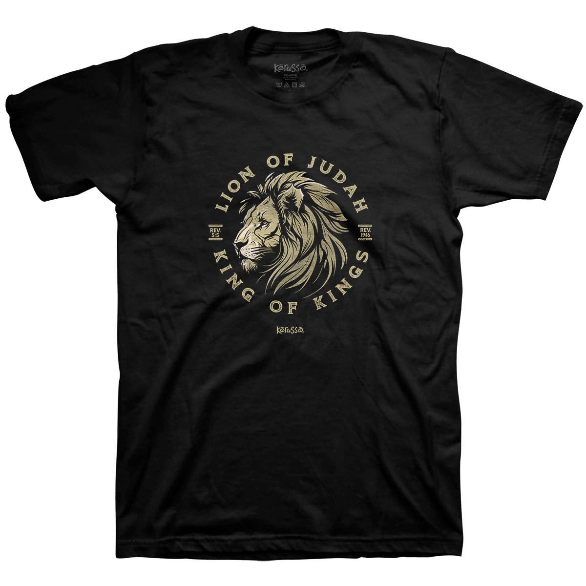 Black Kerusso Christian T-Shirt Lion Of Judah for wholesale on Faire1