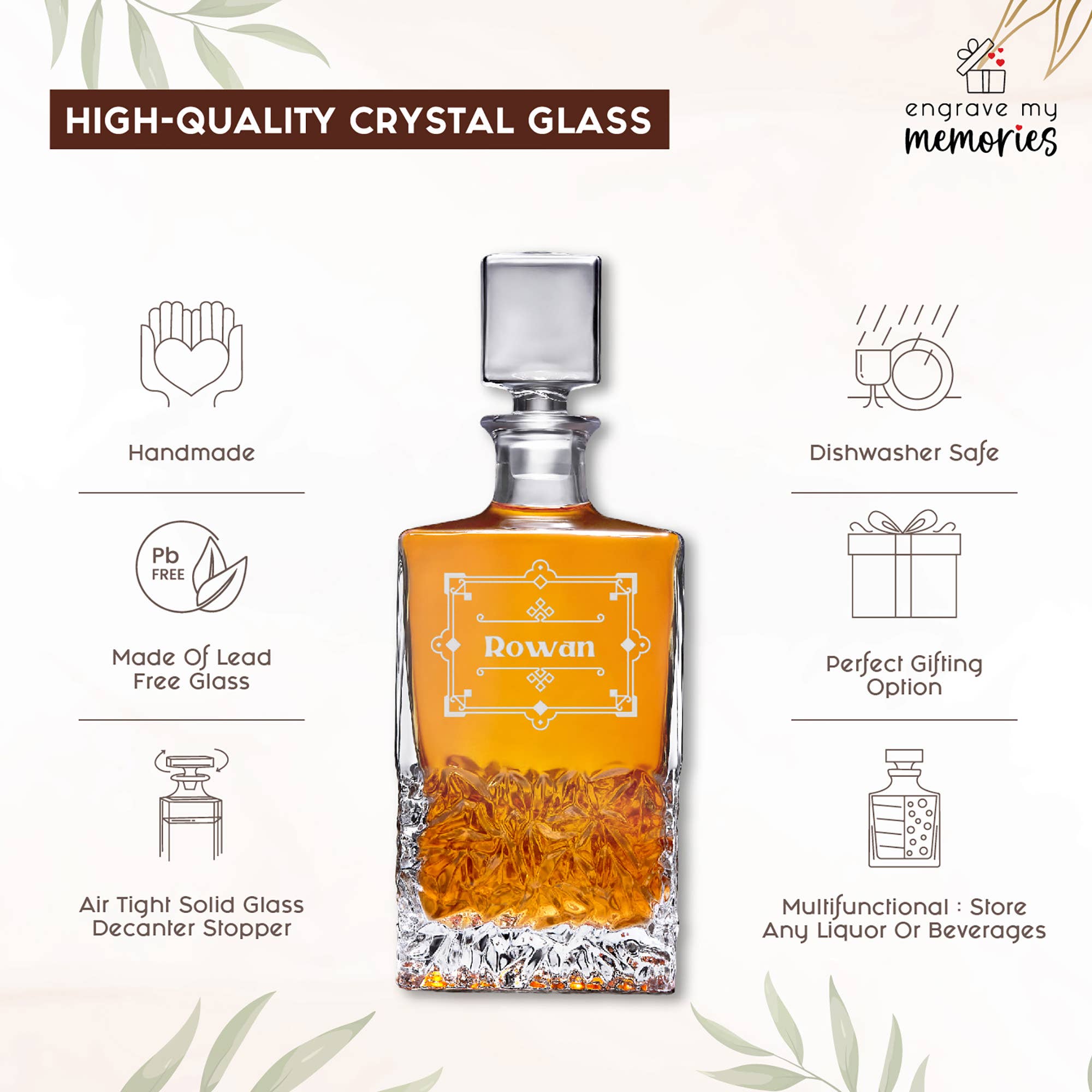 Engrave My Memories - Wholesale Decanter - Custom Whiskey Decanter, Decanter Set, Gift for Dad8