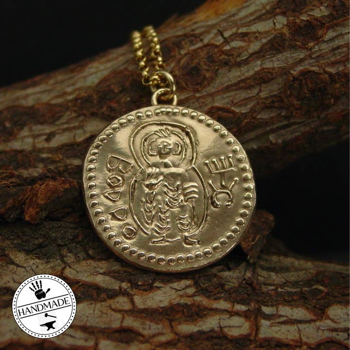 Vis a Vis Jewelry - Wholesale Pendant/Charm Necklace - Buddha Coin Necklace - Hand Carved 1" pendant