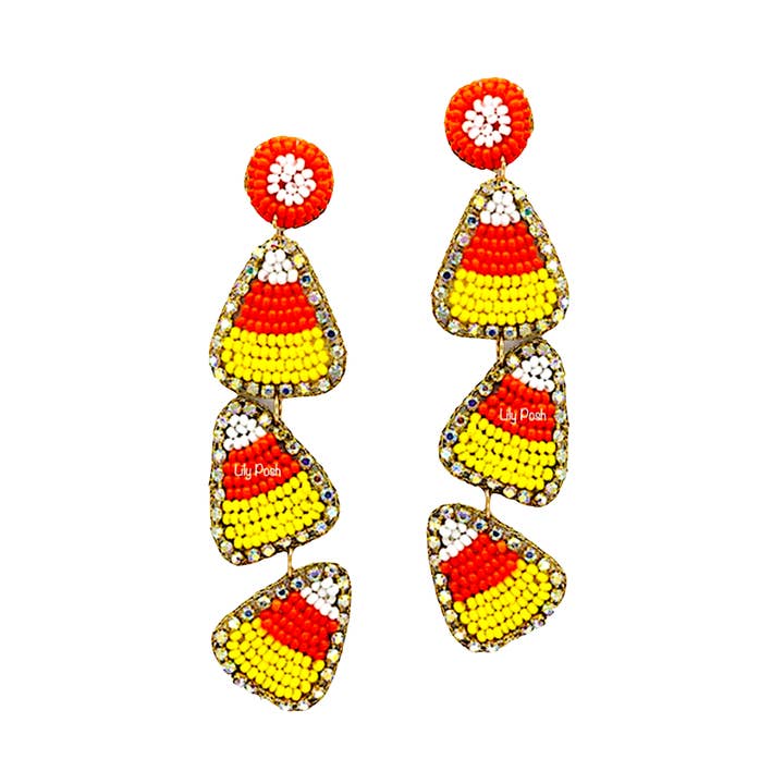 Candy Corn Seed Bead Earring for wholesale by Lily Posh